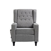Dark gray fabric arm pushing recliner chair with modern button tufted by La Spezia additional picture 7