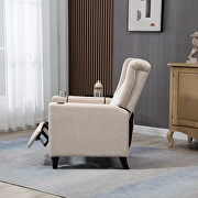 Khaki/ yellow fabric arm pushing recliner chair with modern button tufted by La Spezia additional picture 6