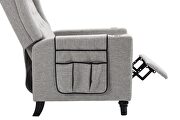 Light fabric arm pushing recliner chair with modern button tufted by La Spezia additional picture 12