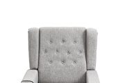 Light fabric arm pushing recliner chair with modern button tufted by La Spezia additional picture 13
