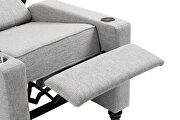 Light fabric arm pushing recliner chair with modern button tufted by La Spezia additional picture 9