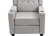 Light fabric arm pushing recliner chair with modern button tufted by La Spezia additional picture 10
