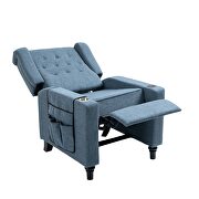 Navy blue fabric arm pushing recliner chair with modern button tufted by La Spezia additional picture 12
