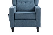 Navy blue fabric arm pushing recliner chair with modern button tufted by La Spezia additional picture 13