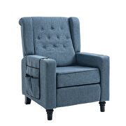 Navy blue fabric arm pushing recliner chair with modern button tufted by La Spezia additional picture 14