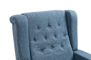 Navy blue fabric arm pushing recliner chair with modern button tufted by La Spezia additional picture 15