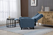 Navy blue fabric arm pushing recliner chair with modern button tufted by La Spezia additional picture 4