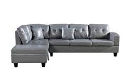 Gray faux leather left chaise sofa with storage ottoman by La Spezia additional picture 4