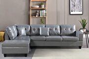 Gray faux leather left chaise sofa with storage ottoman by La Spezia additional picture 5