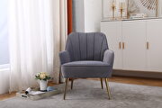 Gray velvet modern mid-century chair by La Spezia additional picture 2