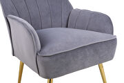 Gray velvet modern mid-century chair by La Spezia additional picture 8