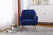Navy velvet modern mid-century chair by La Spezia additional picture 2