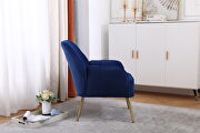 Navy velvet modern mid-century chair by La Spezia additional picture 3