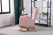 Pink velvet fabric high back rocking chair by La Spezia additional picture 11
