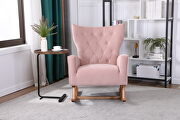 Pink velvet fabric high back rocking chair by La Spezia additional picture 5