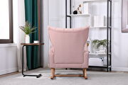 Pink velvet fabric high back rocking chair by La Spezia additional picture 6