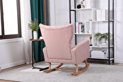 Pink velvet fabric high back rocking chair by La Spezia additional picture 7