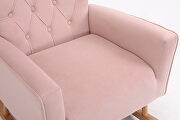 Pink velvet fabric high back rocking chair by La Spezia additional picture 8