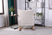 Beige velvet fabric high back rocking chair by La Spezia additional picture 4