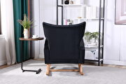 Black velvet fabric high back rocking chair by La Spezia additional picture 2