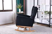 Black velvet fabric high back rocking chair by La Spezia additional picture 11
