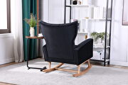 Black velvet fabric high back rocking chair by La Spezia additional picture 5