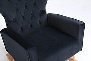 Black velvet fabric high back rocking chair by La Spezia additional picture 6