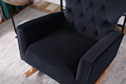 Black velvet fabric high back rocking chair by La Spezia additional picture 8