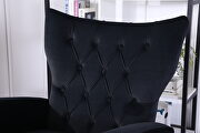 Black velvet fabric high back rocking chair by La Spezia additional picture 10