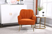 Orange velvet modern mid-century chair by La Spezia additional picture 4