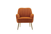 Orange velvet modern mid-century chair by La Spezia additional picture 9