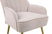 Beige velvet modern mid-century chair by La Spezia additional picture 7