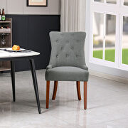 Light gray fabric mordern dining chairs 2pcs set by La Spezia additional picture 2
