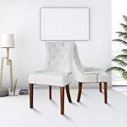 Cream white fabric mordern dining chairs 2pcs set by La Spezia additional picture 13