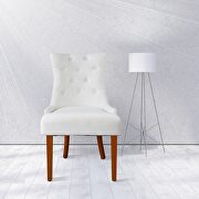 Cream white fabric mordern dining chairs 2pcs set by La Spezia additional picture 3
