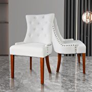 Cream white fabric mordern dining chairs 2pcs set by La Spezia additional picture 7