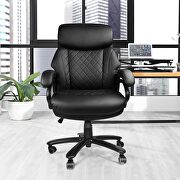 High quality black pu leather office desk chair with adjustable height lift by La Spezia additional picture 9