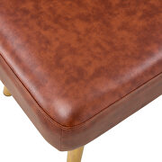 Brown linen fabric upholstered bench with gold metal legs by La Spezia additional picture 2