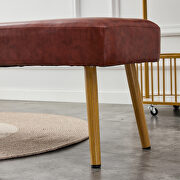Brown linen fabric upholstered bench with gold metal legs by La Spezia additional picture 8