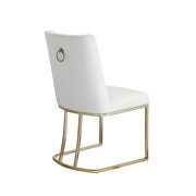 White velvet upolstered dining chair with gold metal legs set of 2 by La Spezia additional picture 2