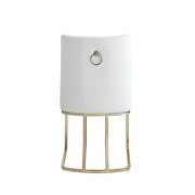White velvet upolstered dining chair with gold metal legs set of 2 by La Spezia additional picture 3