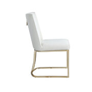 White velvet upolstered dining chair with gold metal legs set of 2 by La Spezia additional picture 4