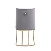 Gray velvet upolstered dining chair with gold metal legs set of 2 by La Spezia additional picture 13