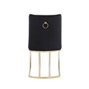 Black velvet upolstered dining chair with gold metal legs set of 2 by La Spezia additional picture 3