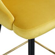 Luxury modern yellow velvet upholstered high bar chair with gold legs, set of 2 by La Spezia additional picture 11