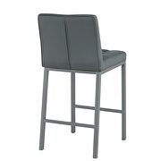 Gray pu leather modern design high counter stool set of 2 by La Spezia additional picture 12