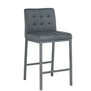 Gray pu leather modern design high counter stool set of 2 by La Spezia additional picture 7