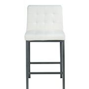 White pu leather modern design high counter stool set of 2 by La Spezia additional picture 7