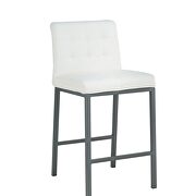 White pu leather modern design high counter stool set of 2 by La Spezia additional picture 8