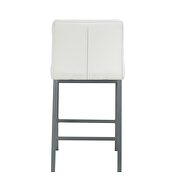 White pu leather modern design high counter stool set of 2 by La Spezia additional picture 9